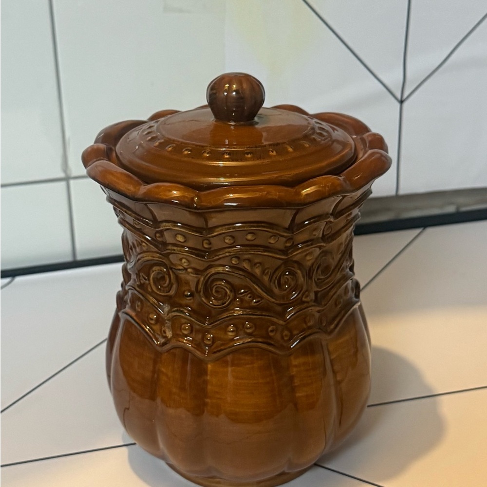 Celebrating Home Venetian spice Brown Ceramic Food Storage Jar